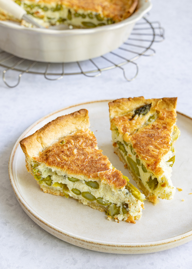 Groene asperge quiche