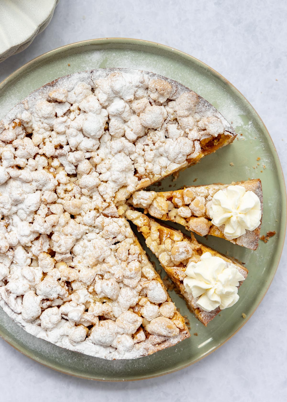 Puntjes appeltaart met kruimel