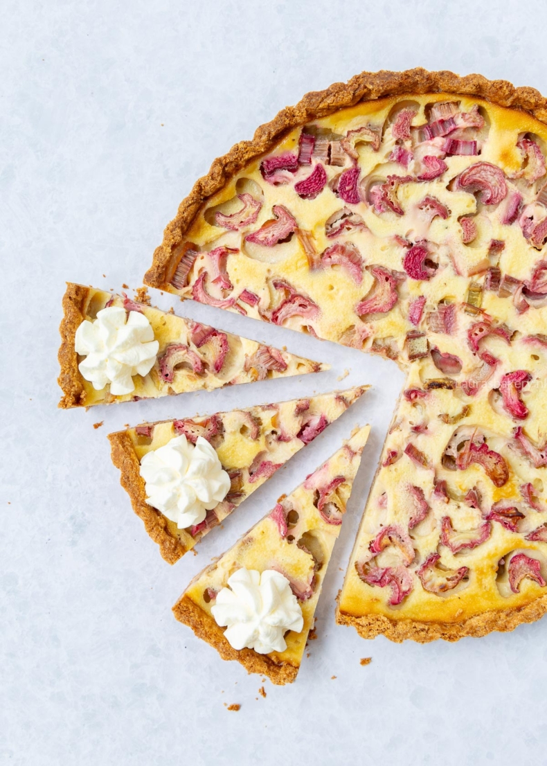 Rabarbertaart met custard recept
